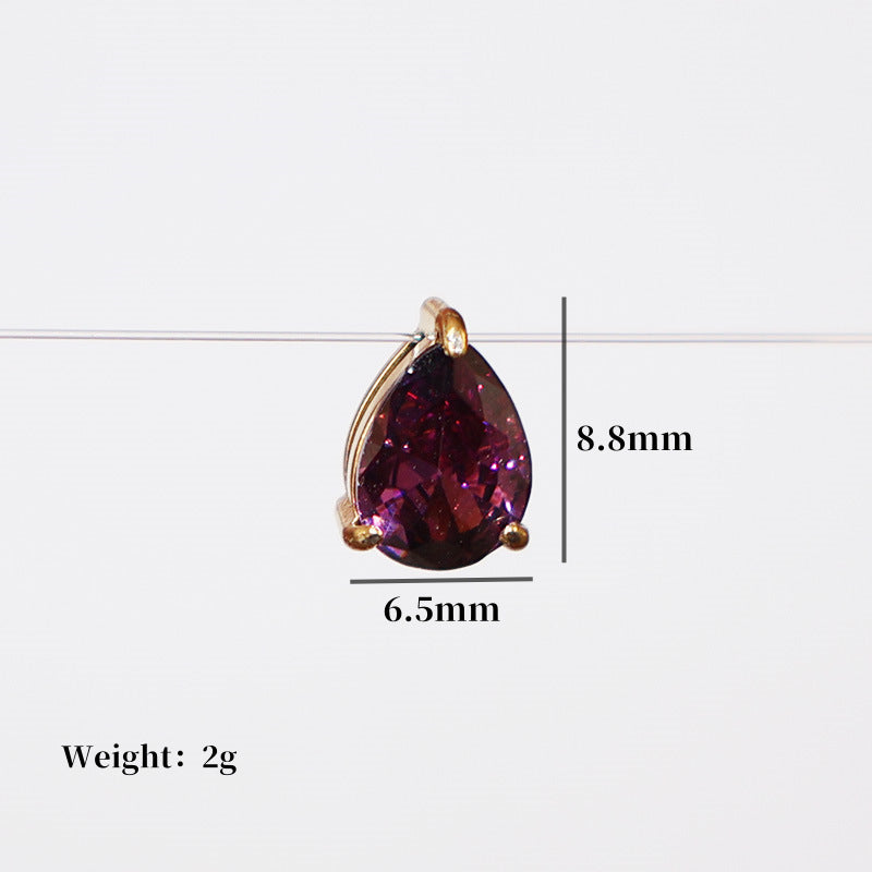 Wholesale DIY accessories stainless steel pear-shaped teardrop zircon pendants