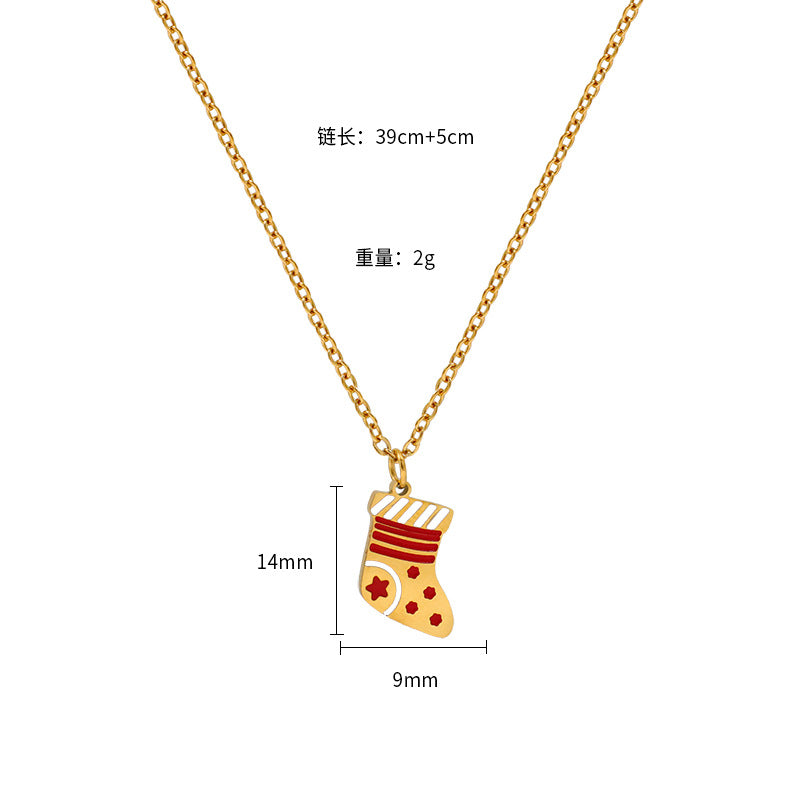 Wholesale Christmas  non-fading temperament stainless steel  necklace