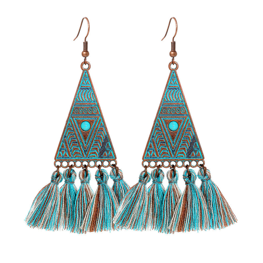 Wholesale Crystal Bohemian Tassel Earrings Vintage Style Women Jewelry Accessory for Everyday Gift