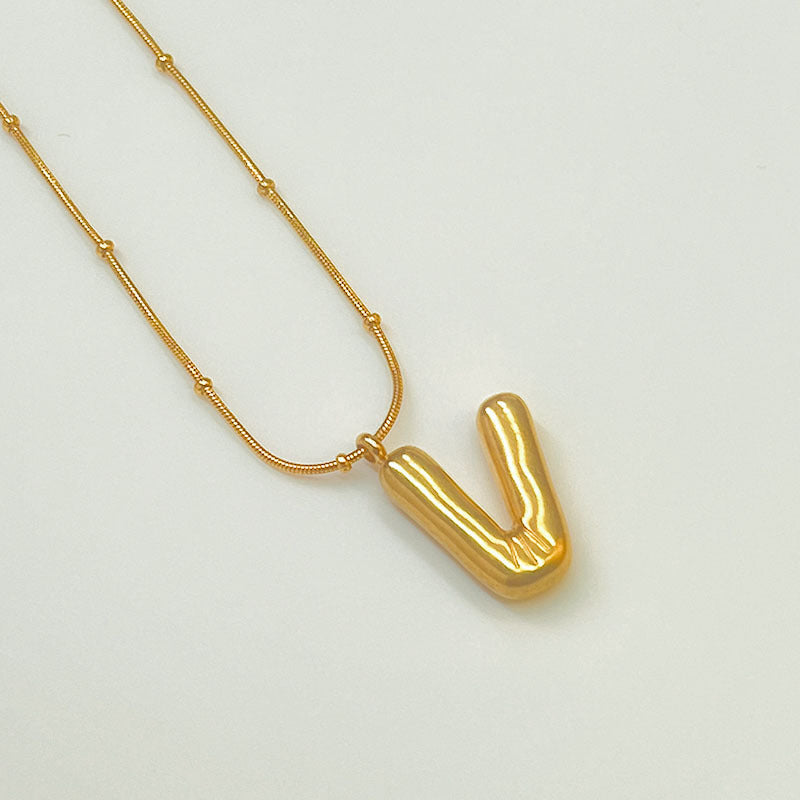 Wholesale Stainless Steel 18K Gold Plated Letter Necklaces ACC-NE-YuHui001