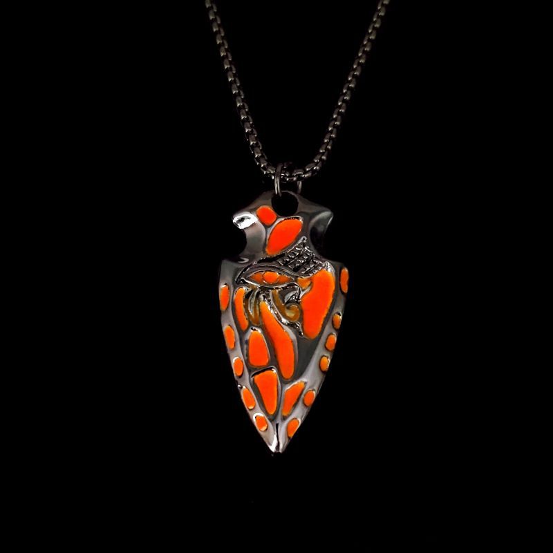 Wholesale Titanium steel chain vintage Viking triangle luminous shield Eye of Horus men' s pendant
