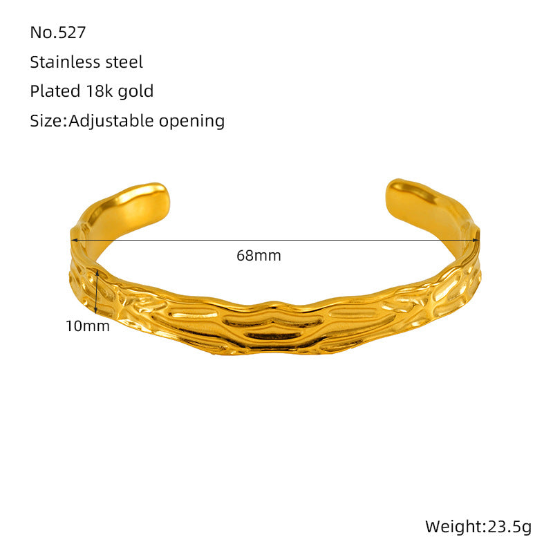 Wholesale Irregular Convex and Concave Texture Bracelet Stainless Steel 18K Gold Bracelet ACC-BT-ZhongYao002