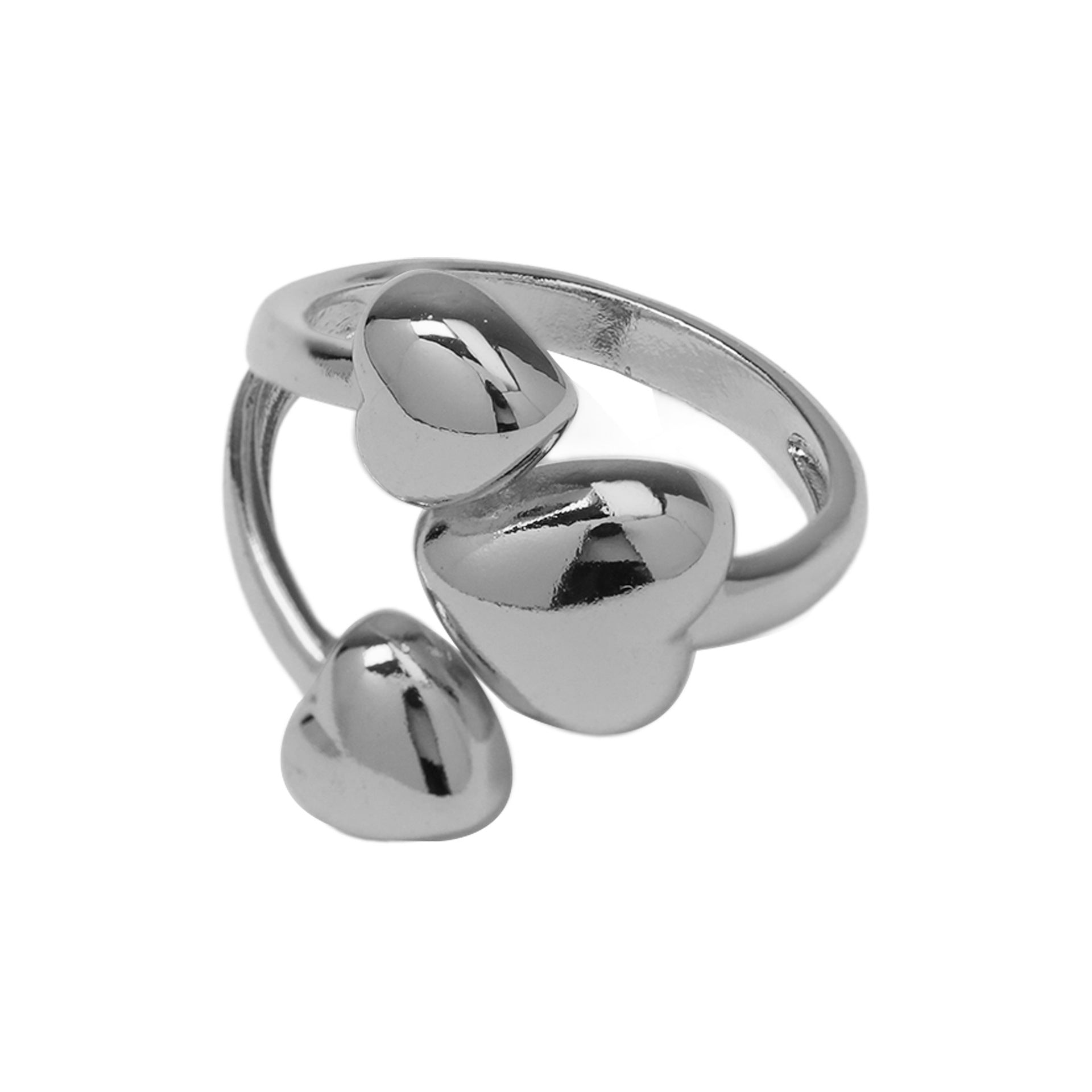 Wholesale High-End Brass Color-Preserving Glossy Large and Small Love Heart-Shaped Star Flower-Shaped Fashion Open Ring