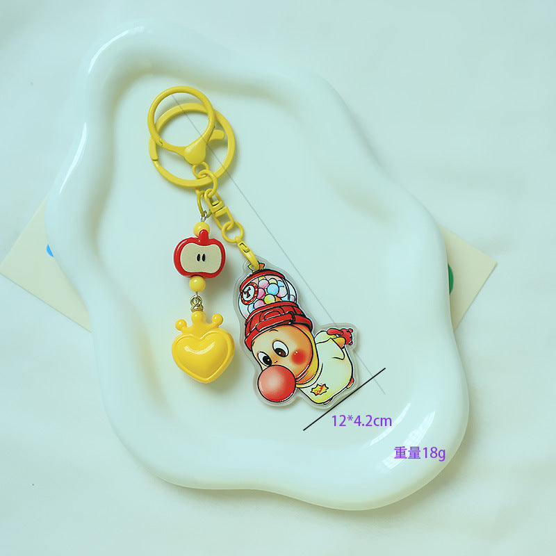 Wholesale Cute Red Apple Star Man Acrylic Relief Keychain