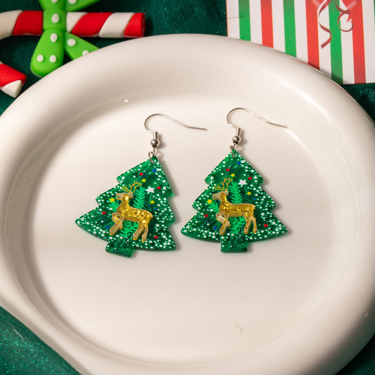 Wholesale Christmas and New Year acrylic earrings
