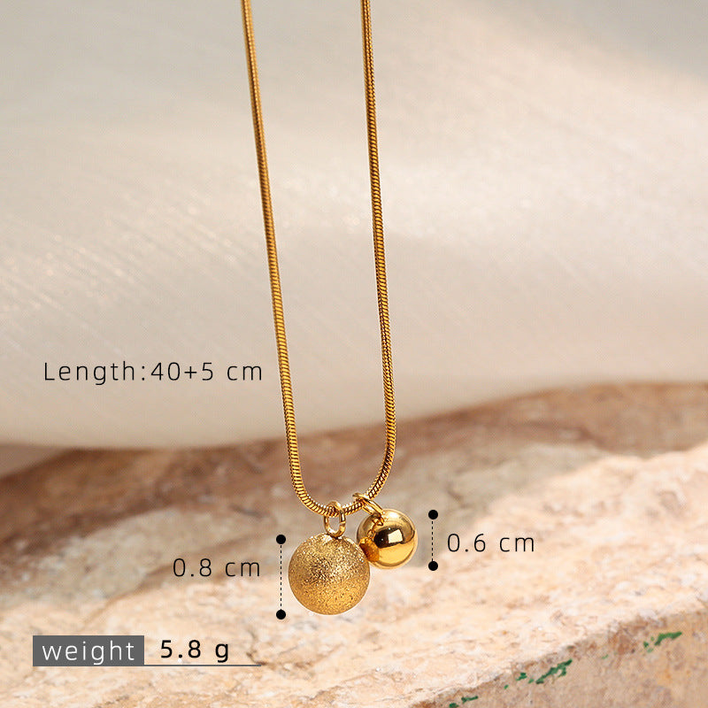 Wholesale Stainless steel double-layered gold bead necklace