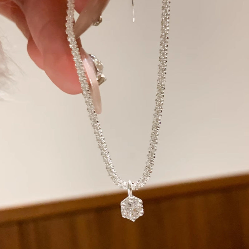 Wholesale Sparkling Silver Anklet Women' s Fashion Niche Design Foot Jewelry 2025 Summer Sparkling Diamond Baby' s Breath Anklet