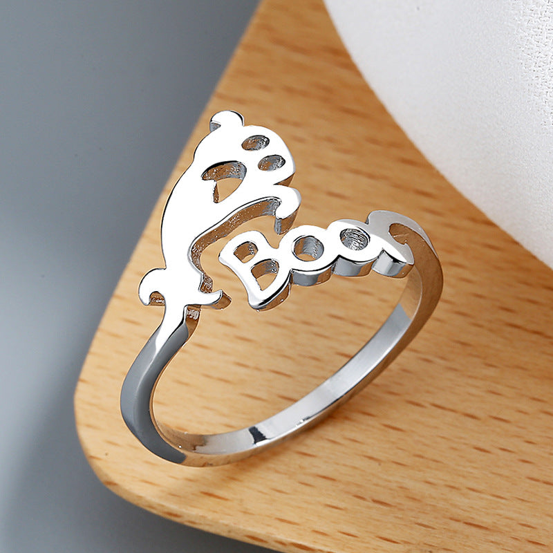 Wholesale Copper  Witch Broom Pumpkin Adjustable Ring Unisex Fashion Gift