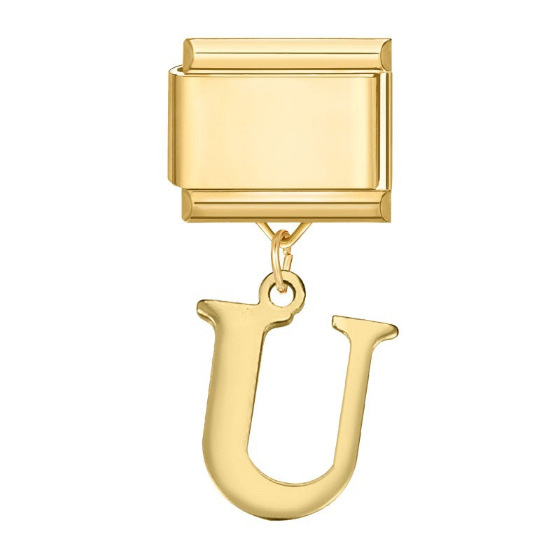 Wholesale 9mm Italian Charm Starter Bracelets DIY Letter Series Stainless Steel Composable Bracelet