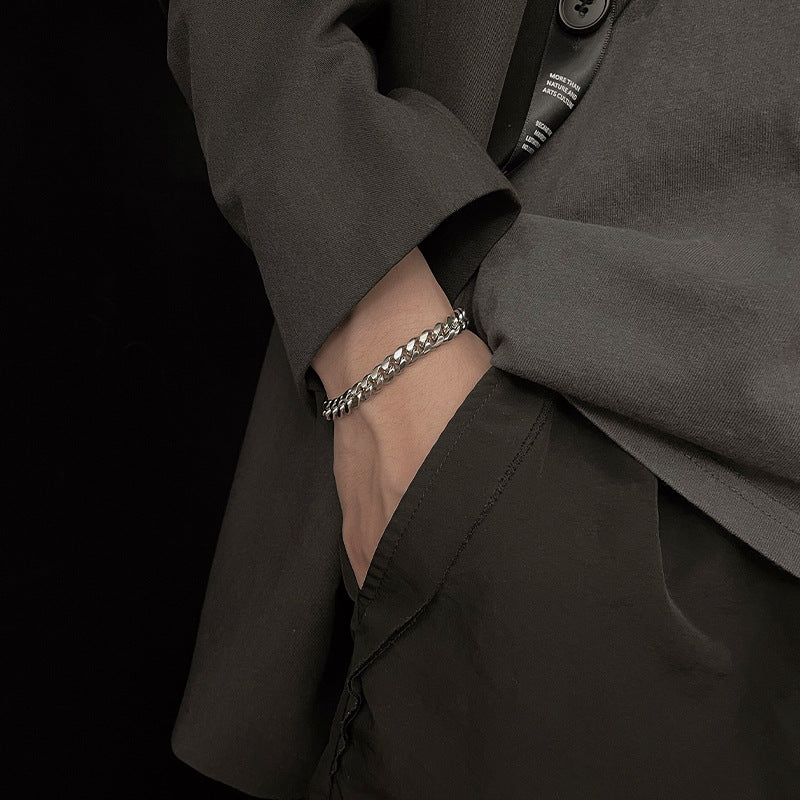 Wholesale Titanium Steel Cuban Men's Bracelet ACC-BT-Meihun002