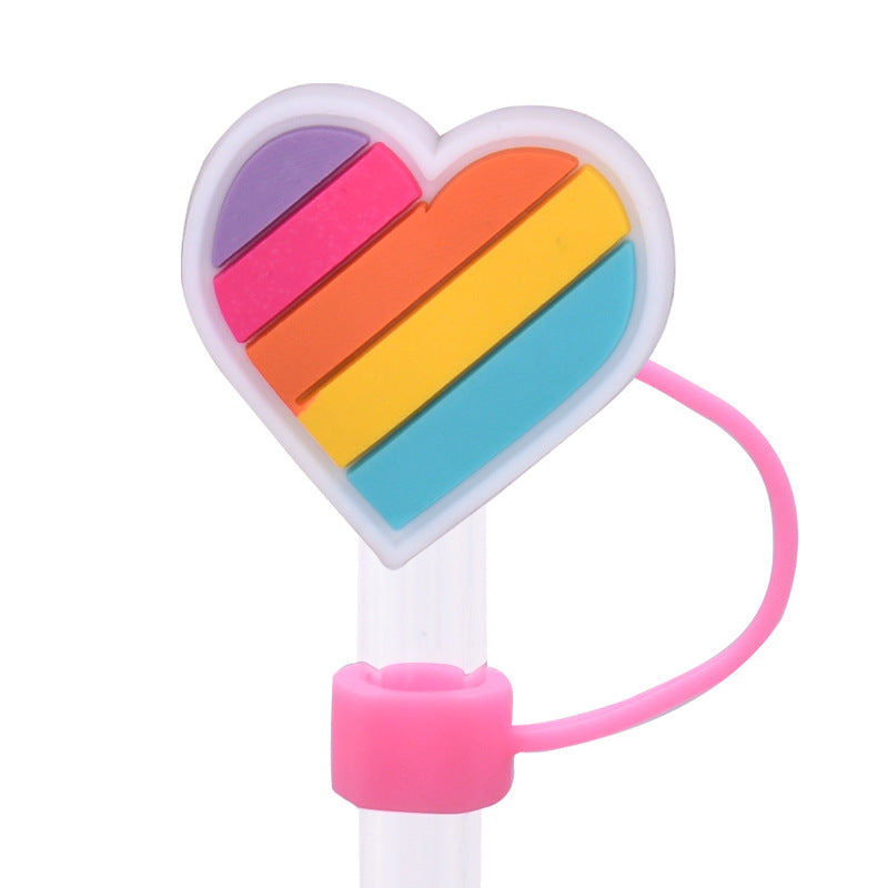 Wholesale Random 100pcs Rainbow Series PVC Soft Straw Tube Cap