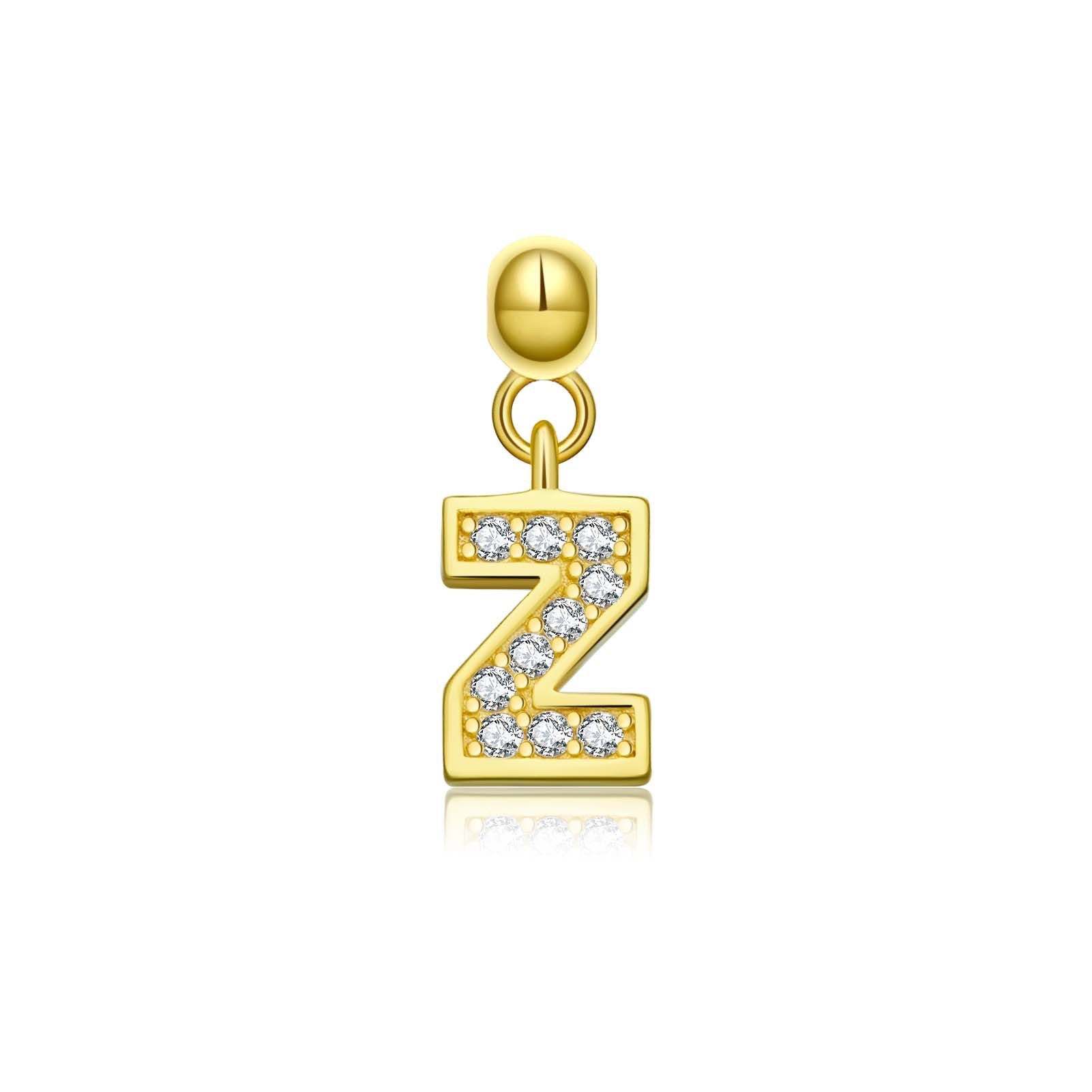 Wholesale 5pcs/pack letter necklace bracelet Gold Plated Charms