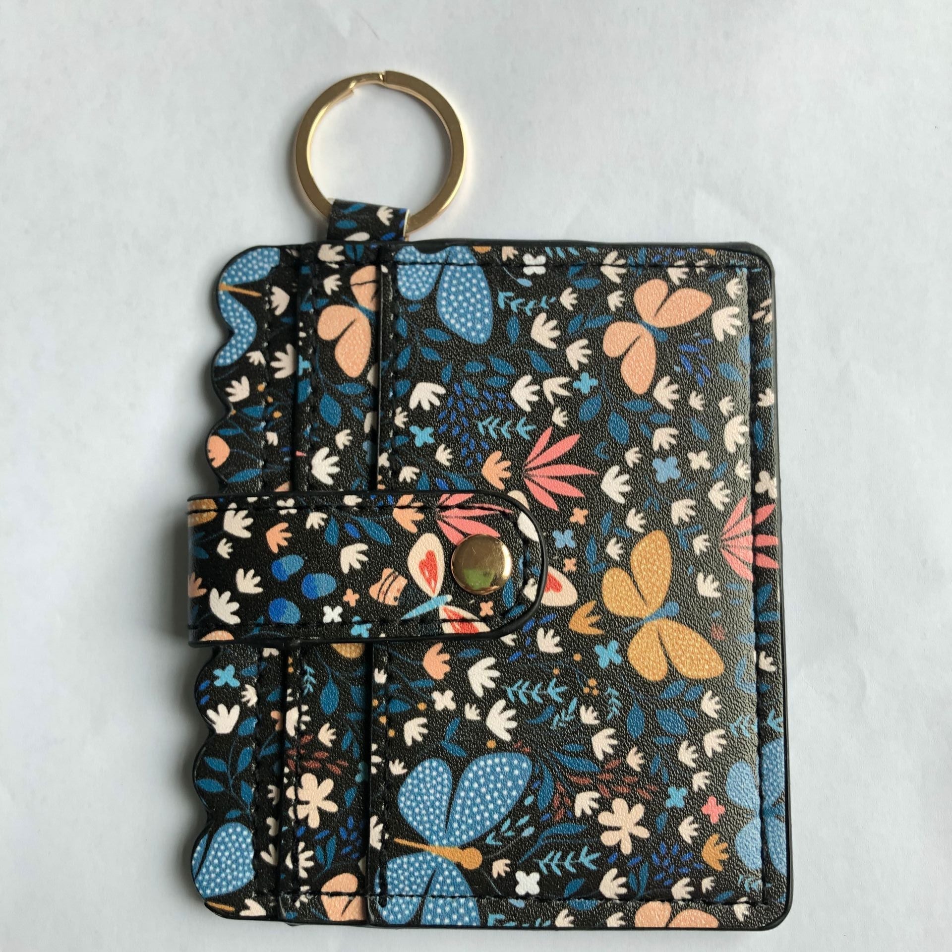 Wholesale Western Style Leopard Plaid Flower Card Holder Keychain ACC-KC-QiuXue001