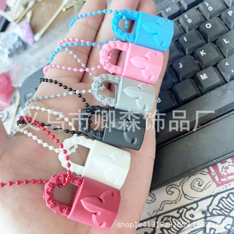 Wholesale Lock Clasp Resin Round Bead Long Necklace