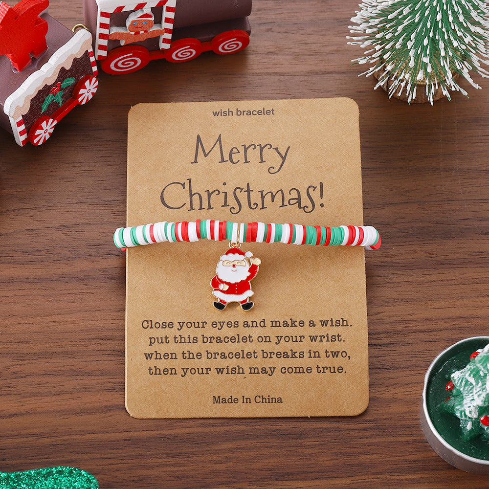 Wholesale Christmas Cute Elk Christmas Tree Braided Bracelet ACC-BT-ChuLian001