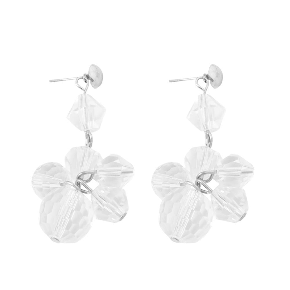 Wholesale Exaggerated Acrylic  Crystal Retro Flower Pendant Earrings