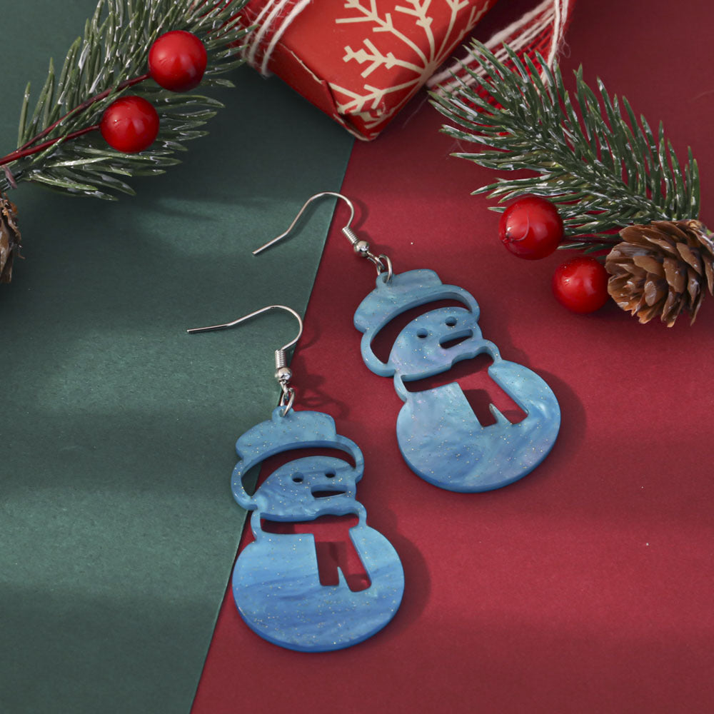 Wholesale Christmas-themed glittery acrylic earrings