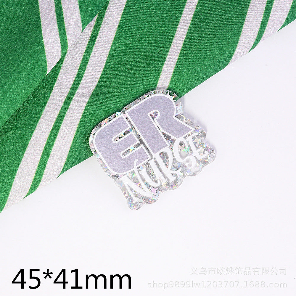 Wholesale 10pcs DIY Flatback Cartoon Medical Acrylic Flatback Badge Reels Retractable Keychain DIY Accessories ACC-FK-OuYe012