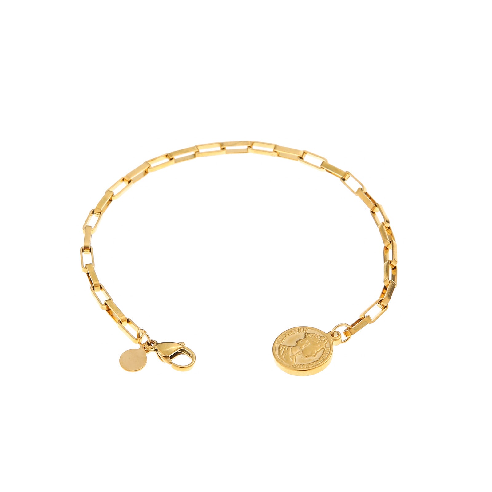 Wholesale stainless steel cross love round pendant bracelet