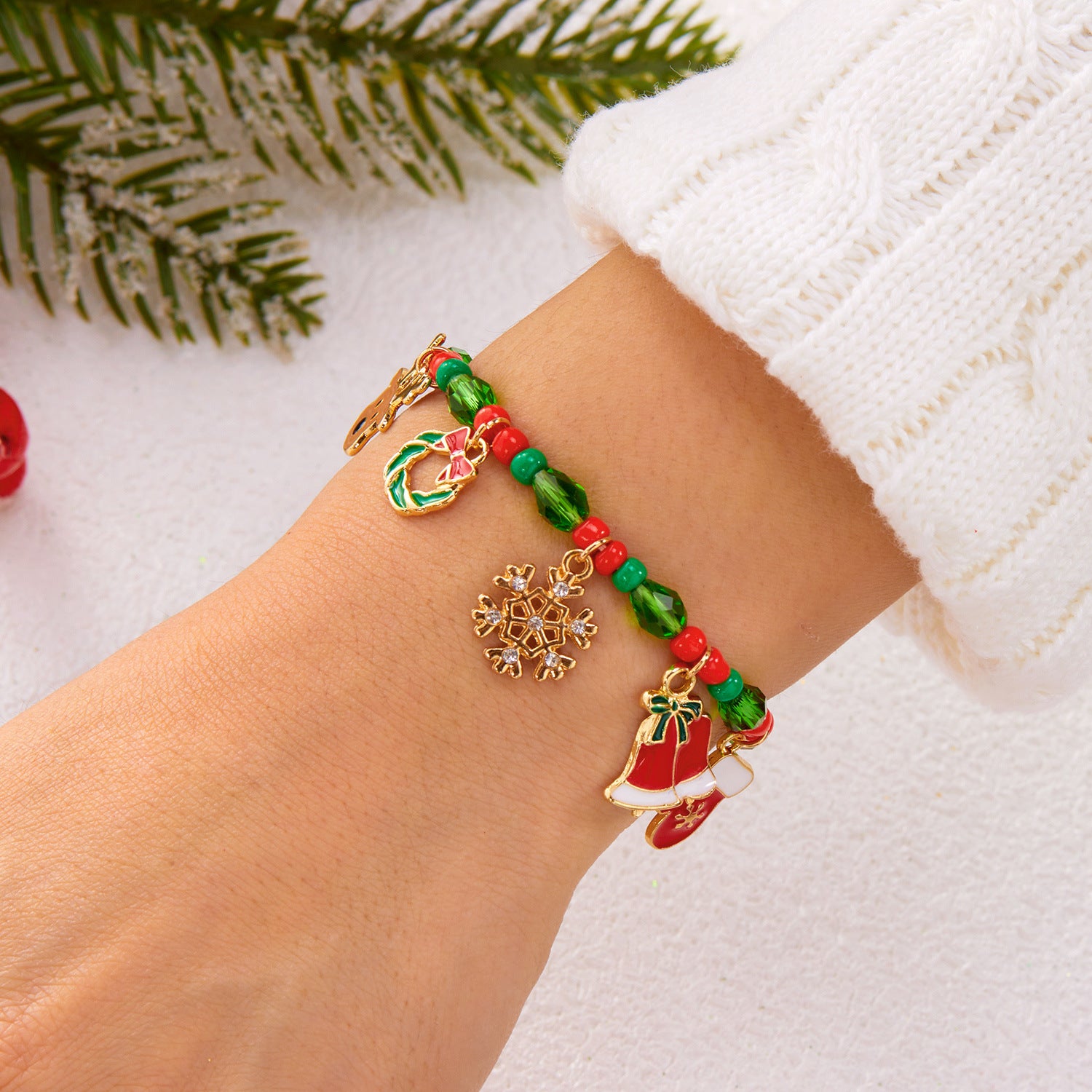 Wholesale Christmas  Snowflake Elk Colorful Bracelet