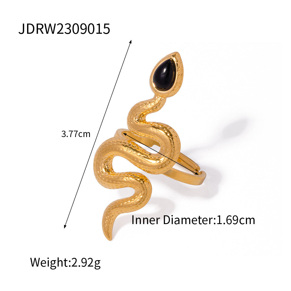 Wholesale Vintage 18K Gold Plated Stainless Steel Snake Rings ACC-RS-WanX007
