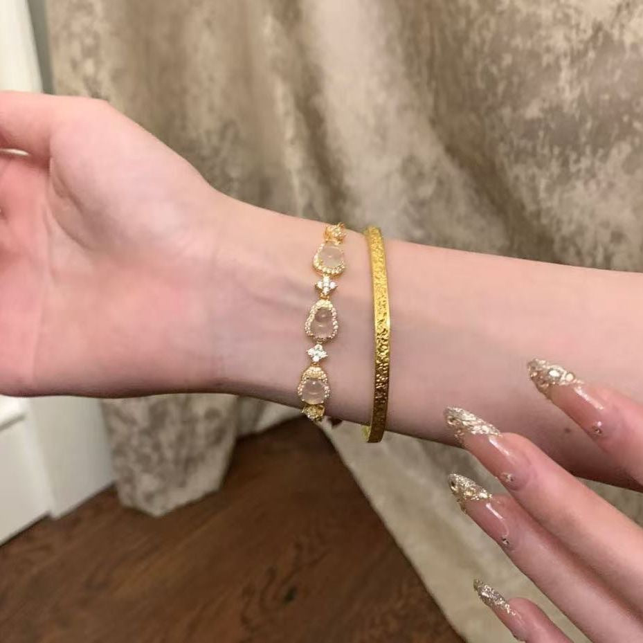 Wholesale Zinc Alloy Gourd Rhinestone Bracelet New Chinese Style Jewelry Gift for Women