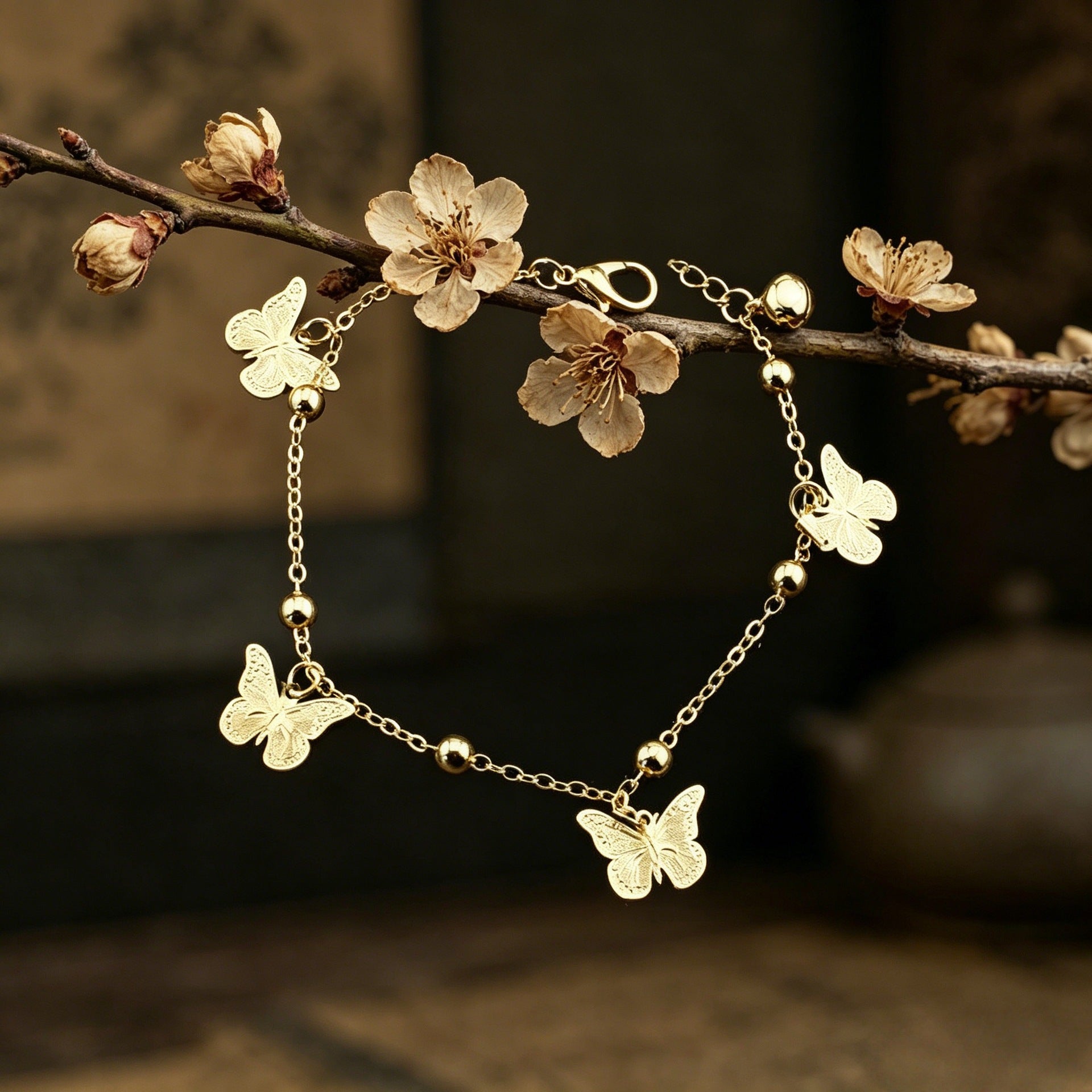 Wholesale Trendy Butterfly Bell Anklet For Women Stylish Gift Jewelry Accessory