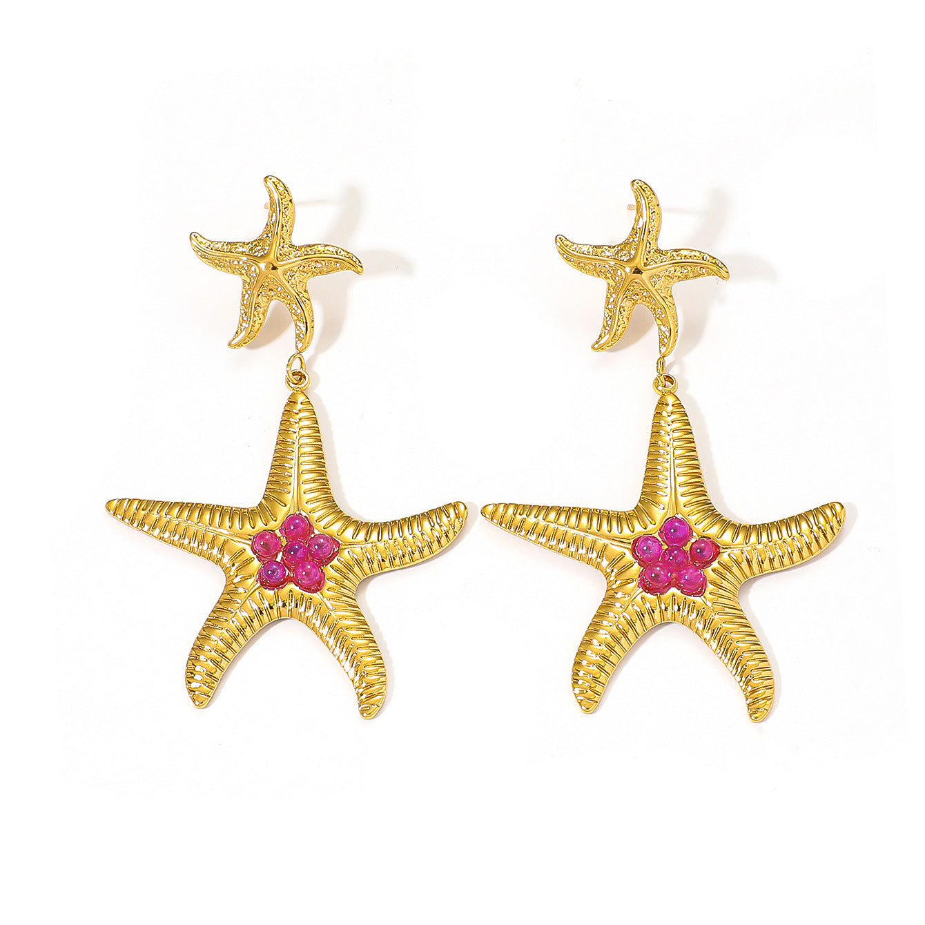 Wholesale  Gold and Silver Two-Color Stainless Steel Earrings 18K Gold Accessible