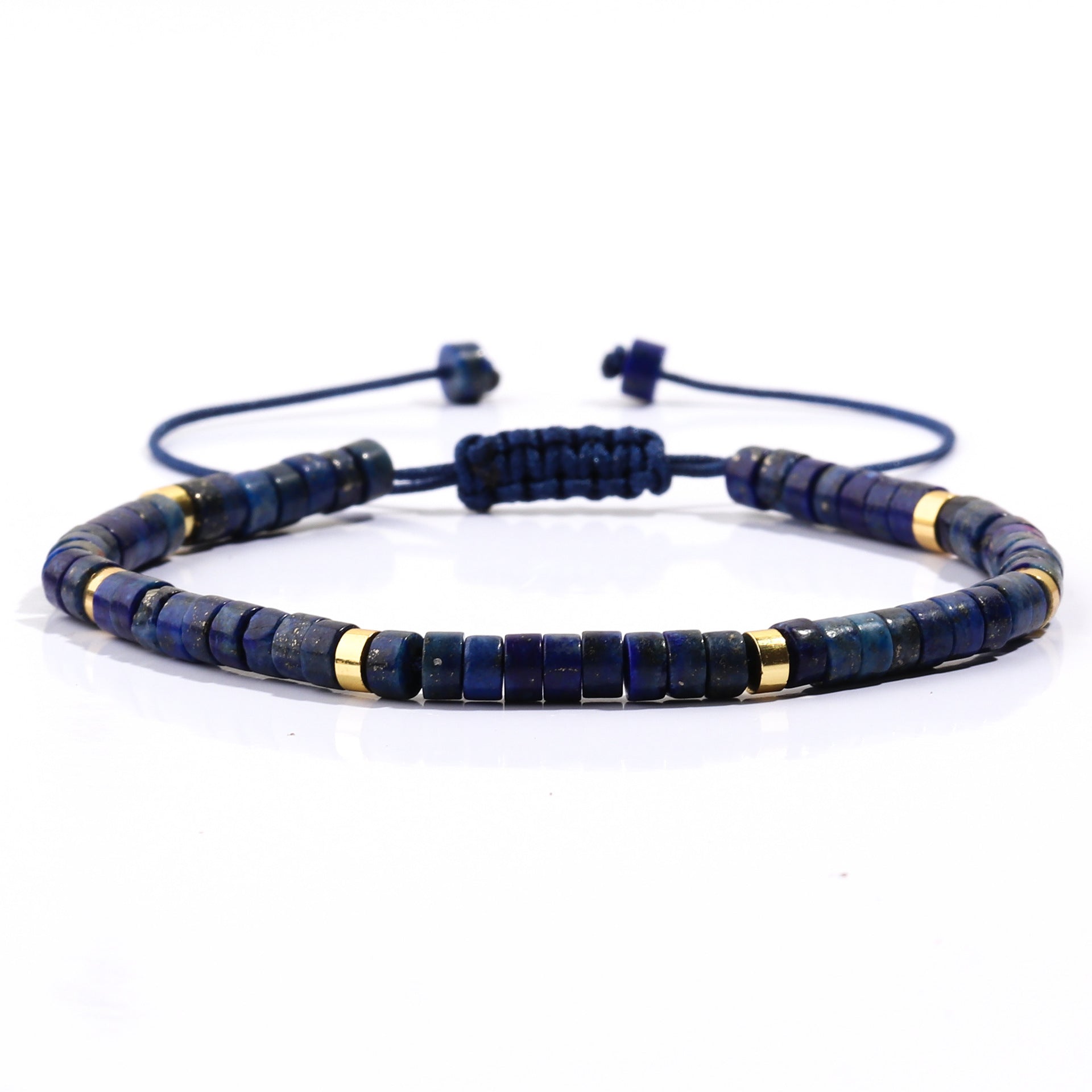 Wholesale Handmade Beads Bohemian Natural Stone Cylindrical Flat Bead Bracelet ACC-BT-FenRui012