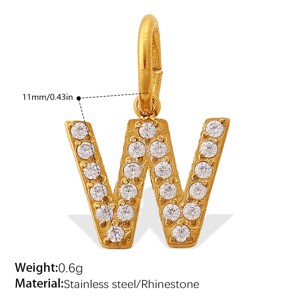 Wholesale Diamond-Encrusted 26 English Letter Charms for Jewelry