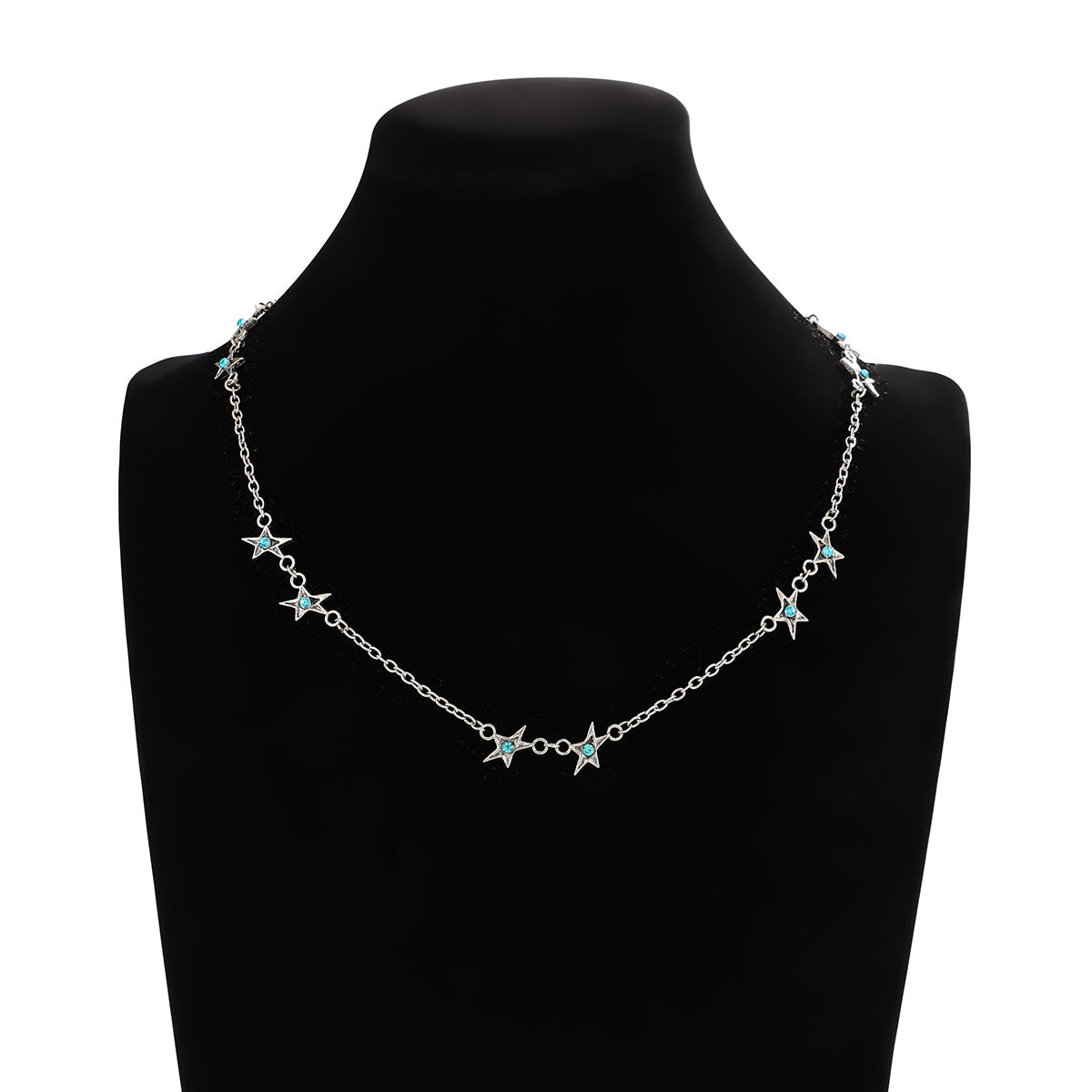 Wholesale Hip-Hop Rhinestone Star Necklace for Men Alloy Fashion Jewelry Accessory