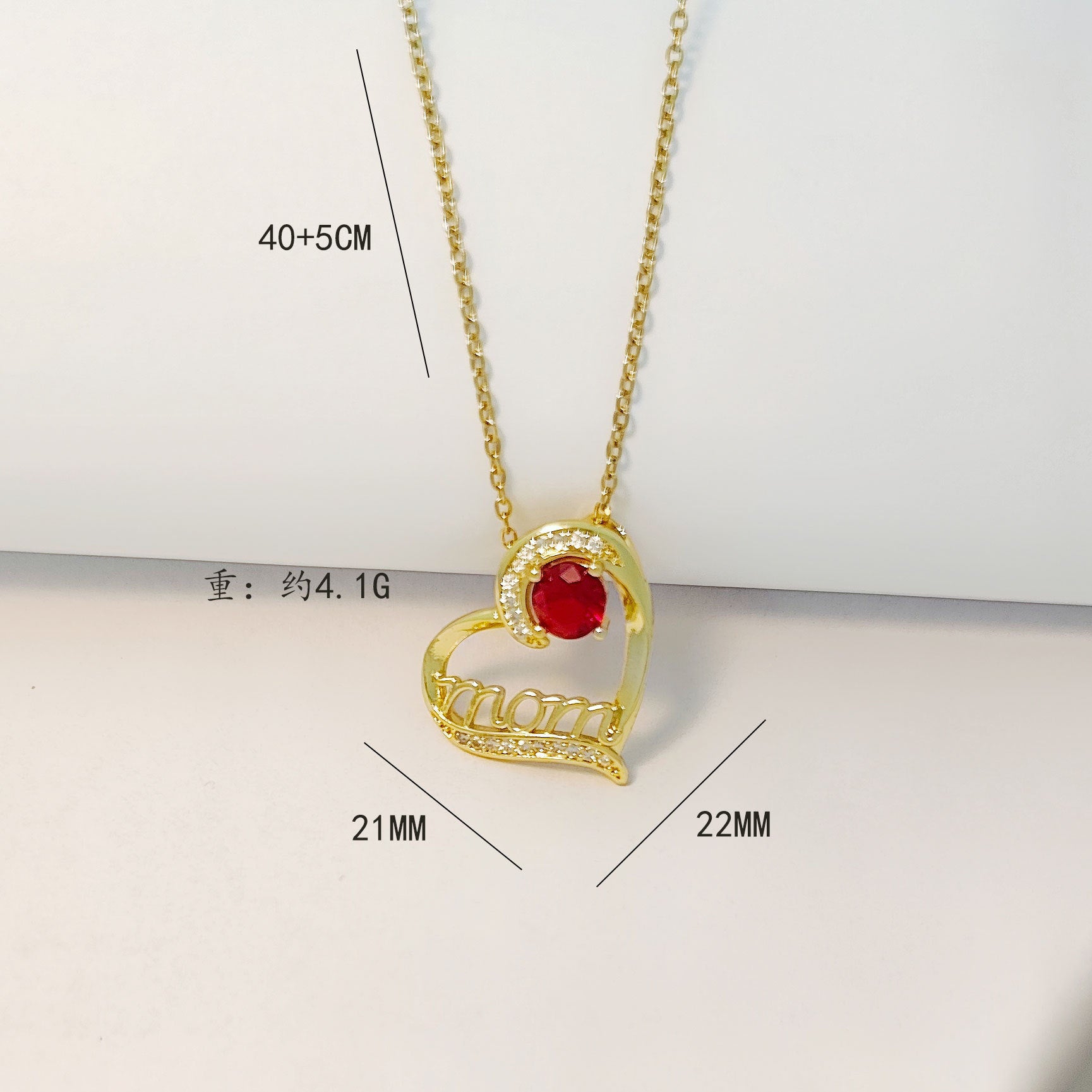 Wholesale Titanium Steel Mom Letter Love Necklace  Heart-shaped Mother's Day Necklaces