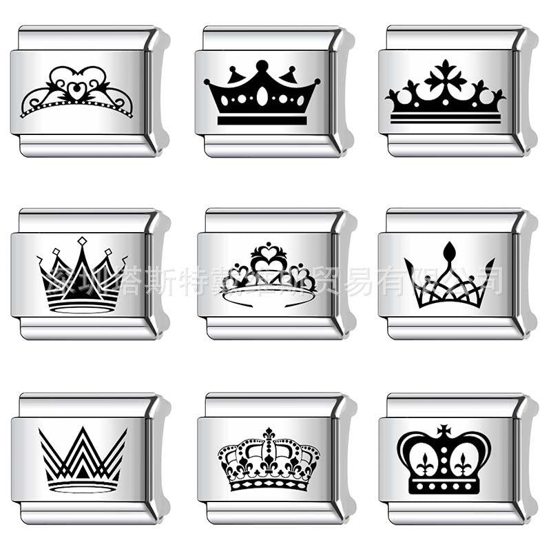 Wholesale 9mm Italian Charm Starter Bracelets DIY square Single Section Creative Stainless Steel Composable Bracelet