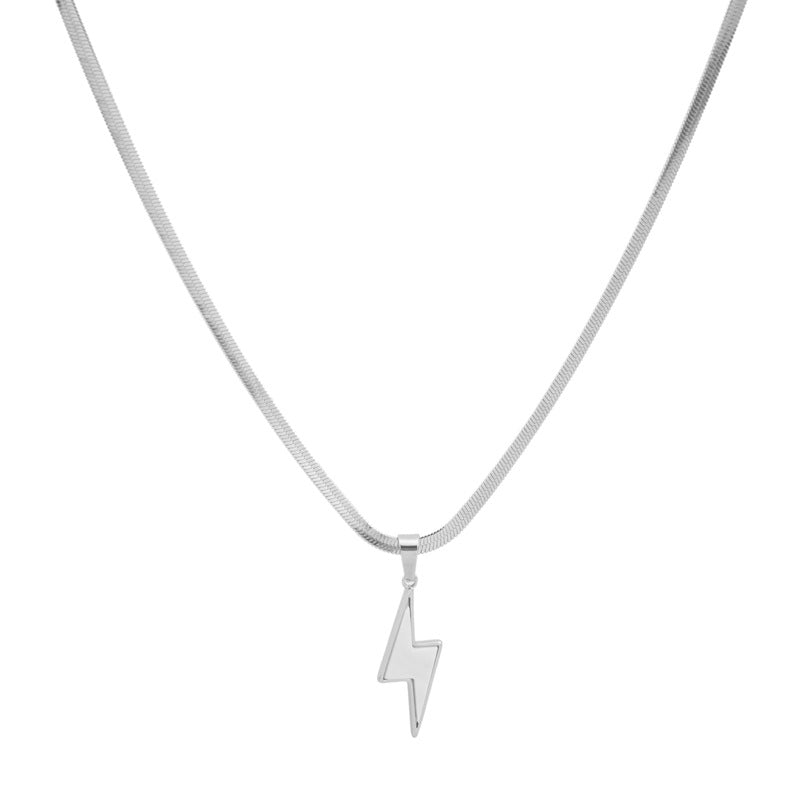 Wholesale Fashion Titanium Steel Lightning Sweater Necklace