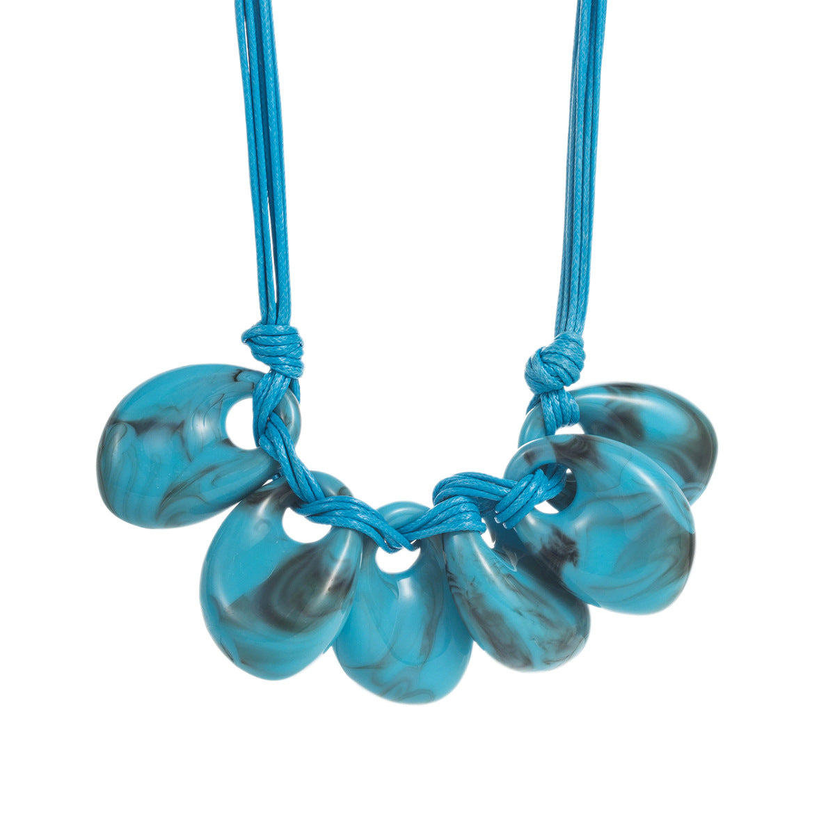 Wholesale  Stylish Exaggerated Retro Resin Smudged Pendant Necklace Niche Design Clavicle Chain