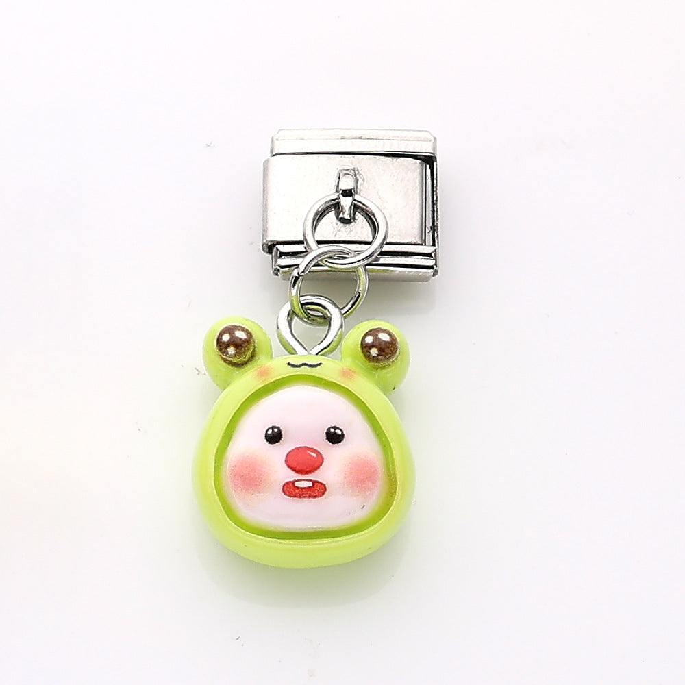 Wholesale 10pcs Italian Charm Bracelet 9mm DIY Splicing Cute Cartoon Stainless Steel Composable Bracelet ACCVIP