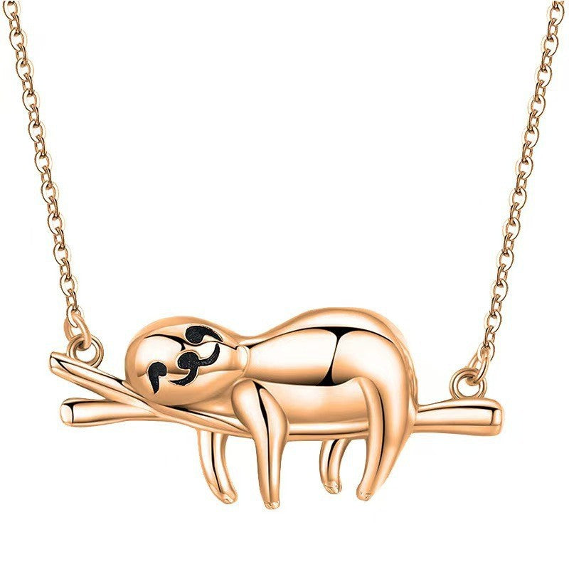 Wholesale  Cute Cartoon Little Sloth Pendant Necklace