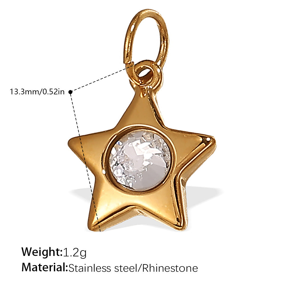 Wholesale Personalized Creative Ins Diamond Star Stainless Steel Pendant