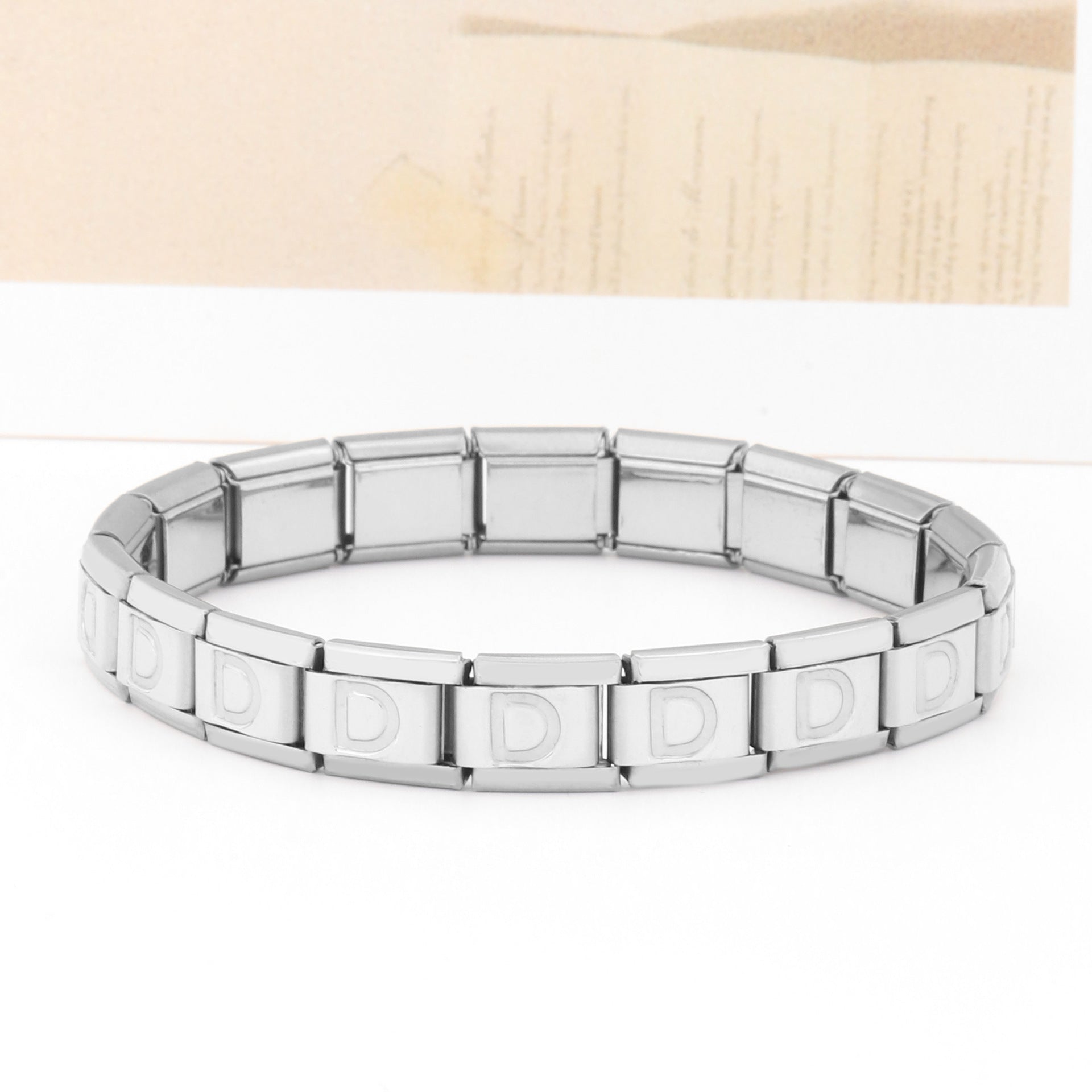 Wholesale Italian Charm Bracelet 9mm DIY Splicing Removable Stainless Steel Letter Composable Bracelet ACC-BT-XY047