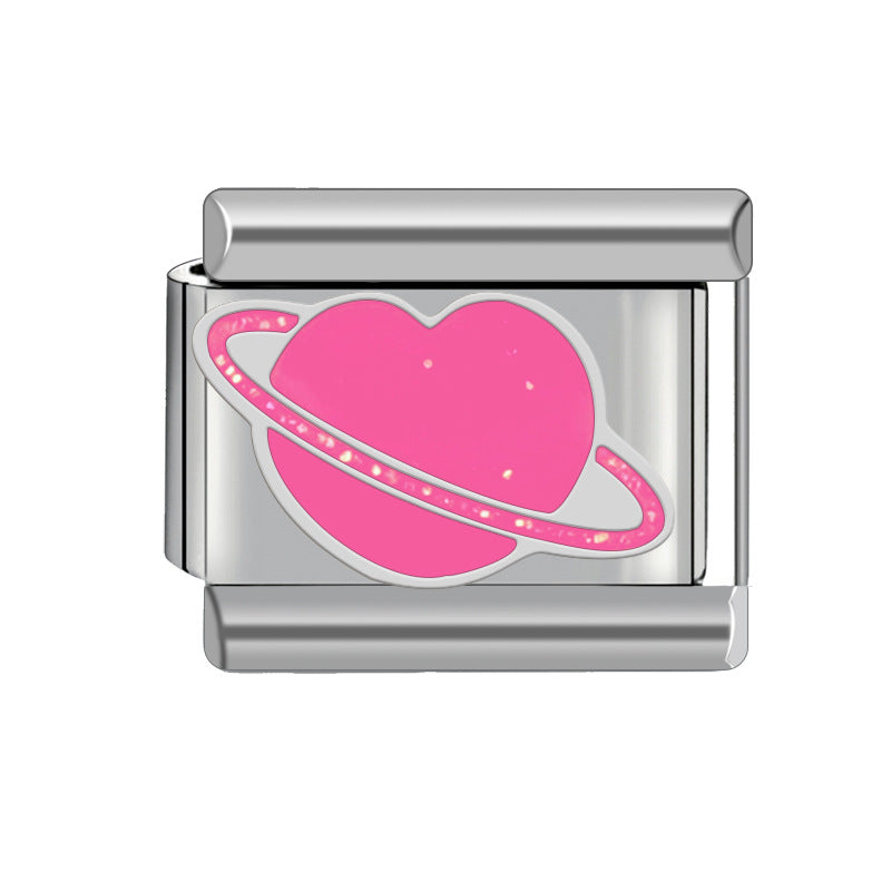 Wholesale 9mm Cute powder Italian charm module bracelet 9MM heart-shaped detachable ing stainless steel DIY women' s border supply