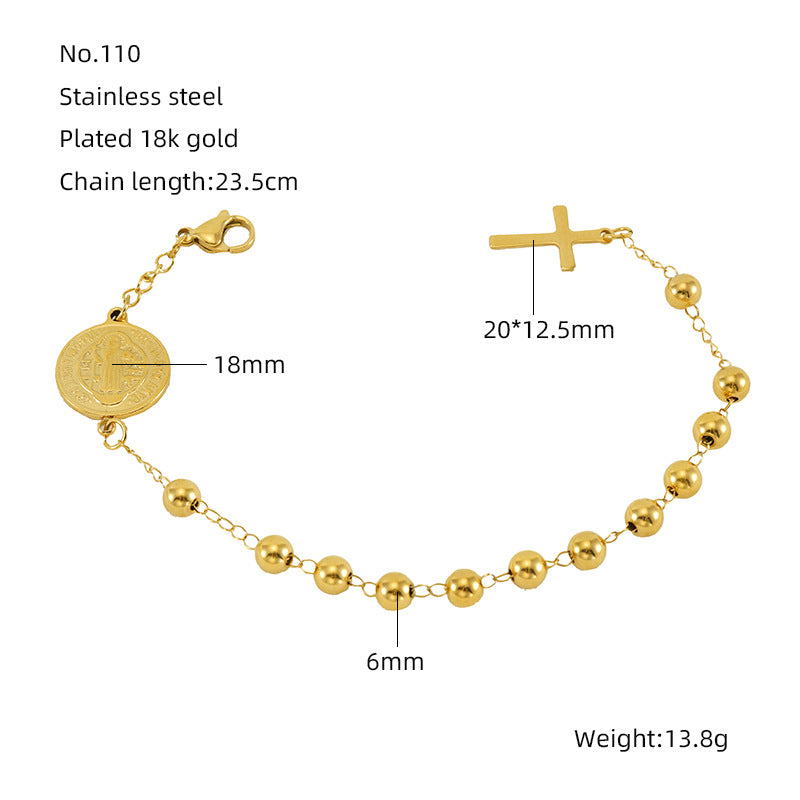 Wholesale stainless steel geometric religious series bracelet