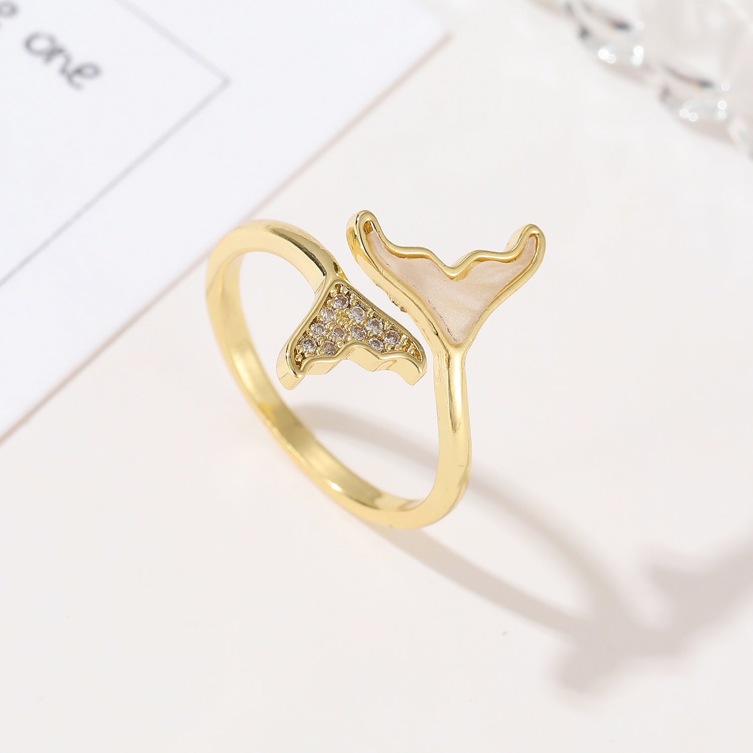 Wholesale  Mermaid Fishtail Stacked Ring Opening Ring