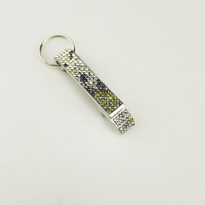 Wholesale Creative multifunctional aluminum alloy keychain with diamond ornaments