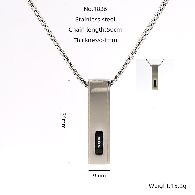 Wholesale Stainless Steel High-grade Square Pendant Necklace ACC-NE-ZhongYao008