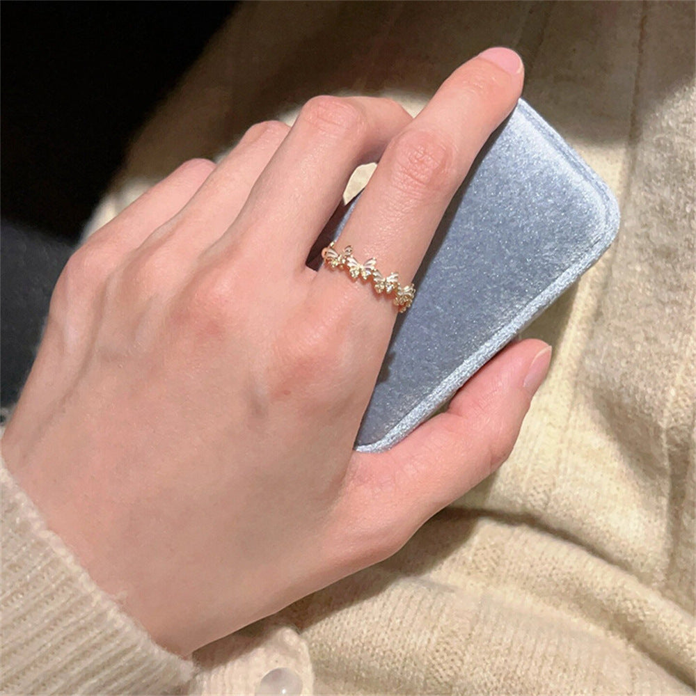 Wholesale Colorful Enamel Mother-of-pearl Butterfly Ring Open Index Finger Ring ACC-RS-Yues007