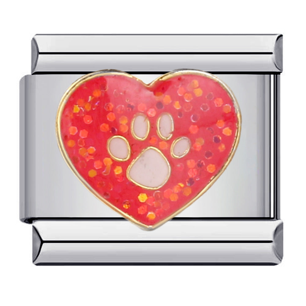 Wholesale Cute Bear Italian Module Bracelet Stainless Steel Welding Pattern DIY Charms