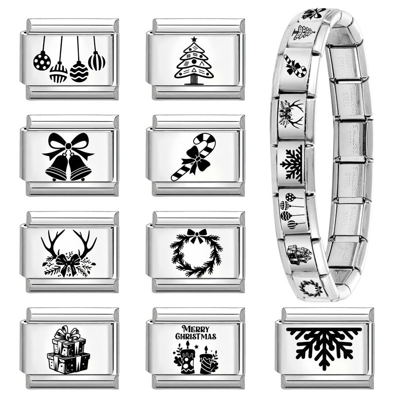 Wholesale 9mm Italian Charm Starter Bracelets DIY Christmas Stainless Steel Composable Bracelet