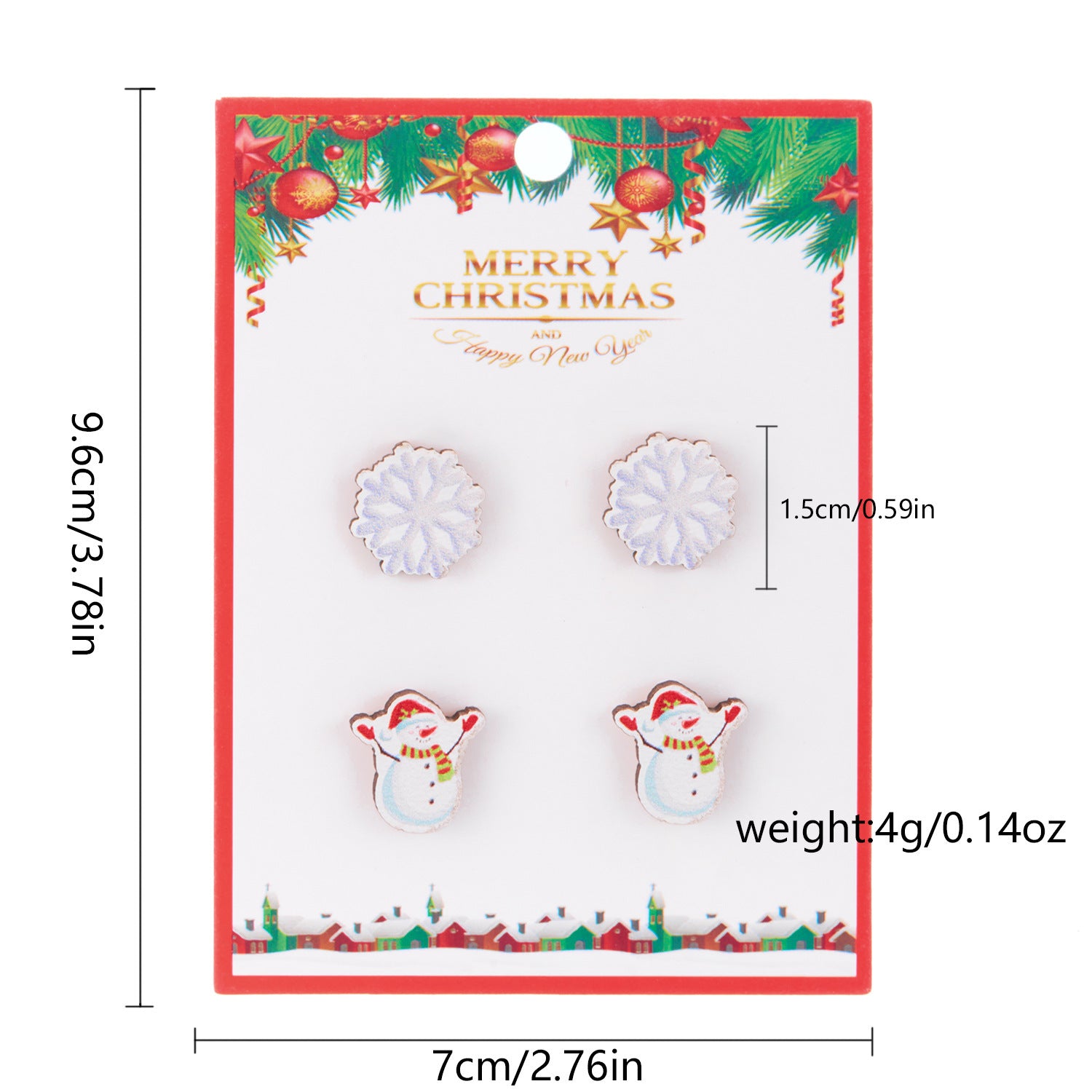 Wholesale Christmas Snowman Snowflake Wood Earrings Set ACC-ES-YingHao001
