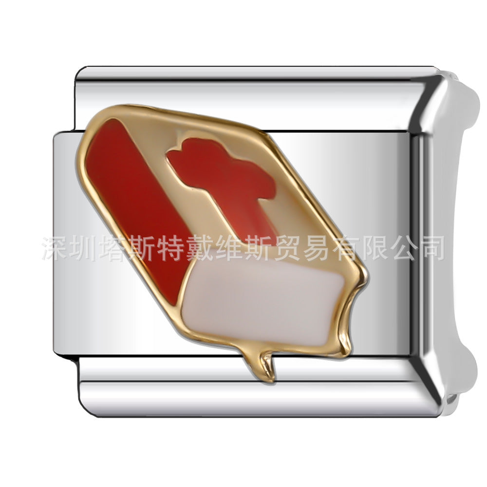 Wholesale  Italian Charm Bracelet 9mm DIY Single Section Creative Stainless Steel Composable Bracelet