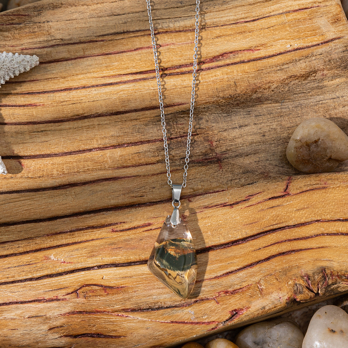 Wholesale Ocean Style Color Diamond Pendant Necklace